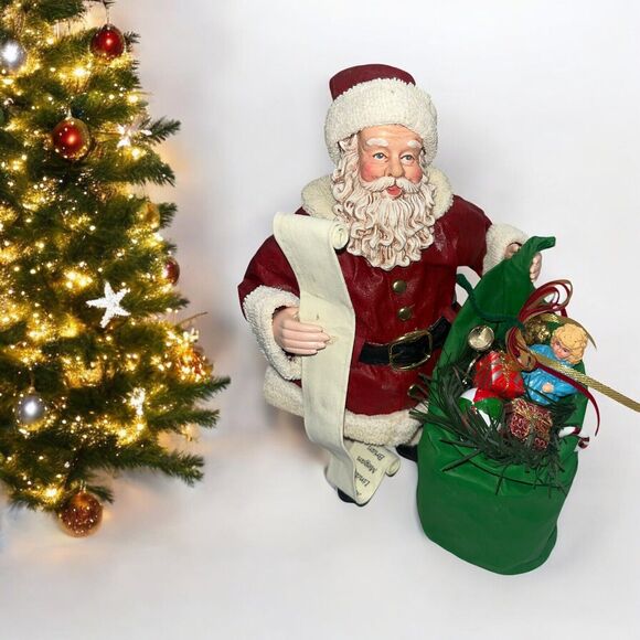San Francisco Music Box Company Other - San Francisco Music Box Co Santa Claus Coming to Town Figurine Decor~ Bag & List